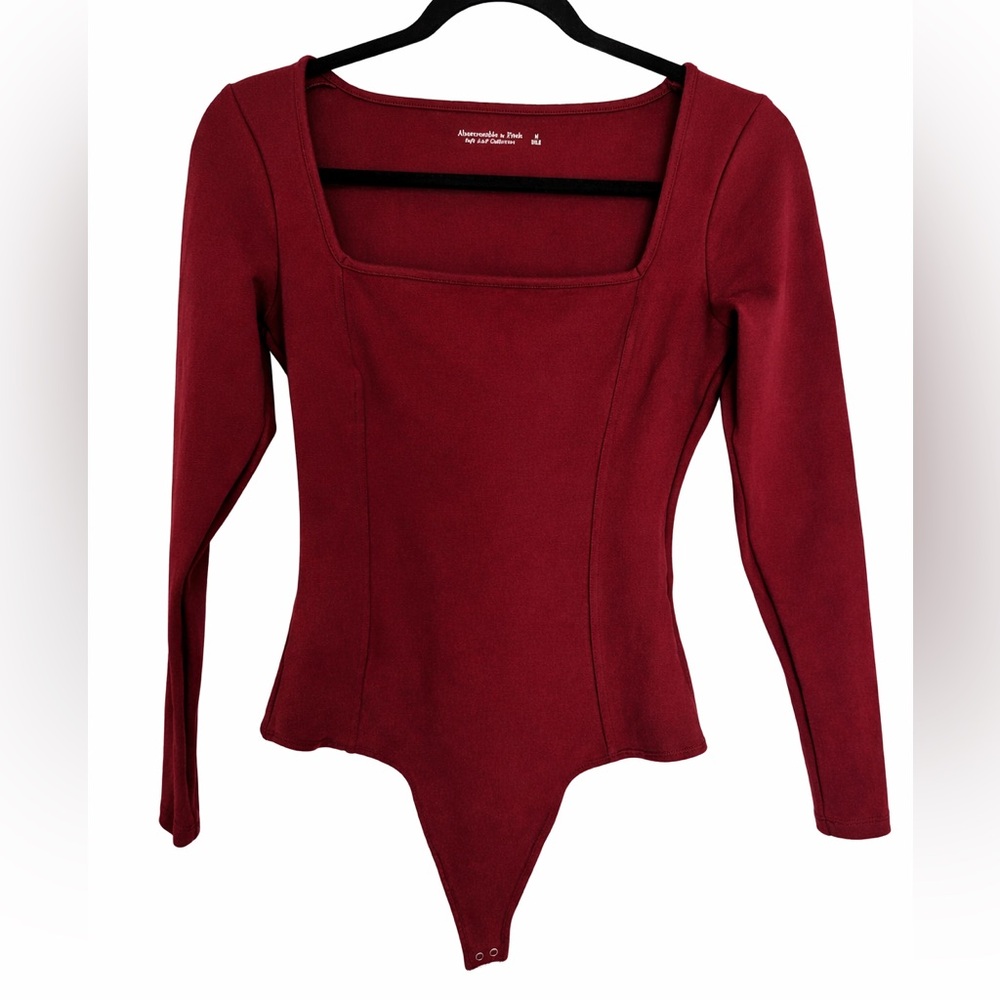 Abercrombie & Fitch Burgundy Long Sleeve Bodysuit Size Medium